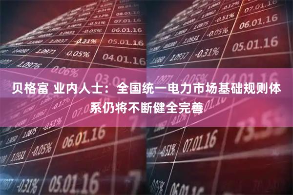 贝格富 业内人士：全国统一电力市场基础规则体系仍将不断健全完善